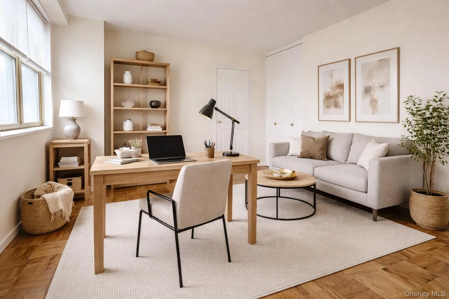 Room off the kitchen Virtually staged as office/den Room off the kitchen Virtually staged as office/den