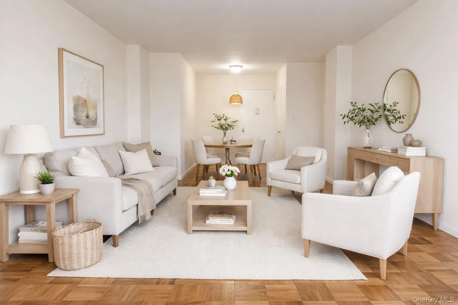 Virtually Staged Livingroom and Dining Area Virtually Staged Livingroom and Dining Area