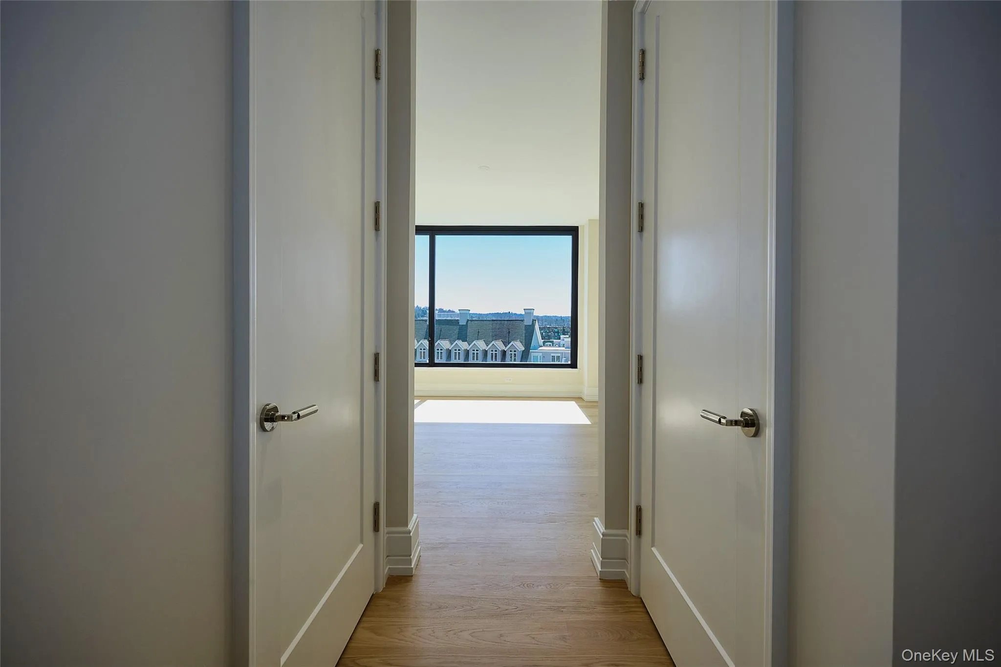 Entry to primary bedroom with 2 closets Entry to primary bedroom with 2 closets
