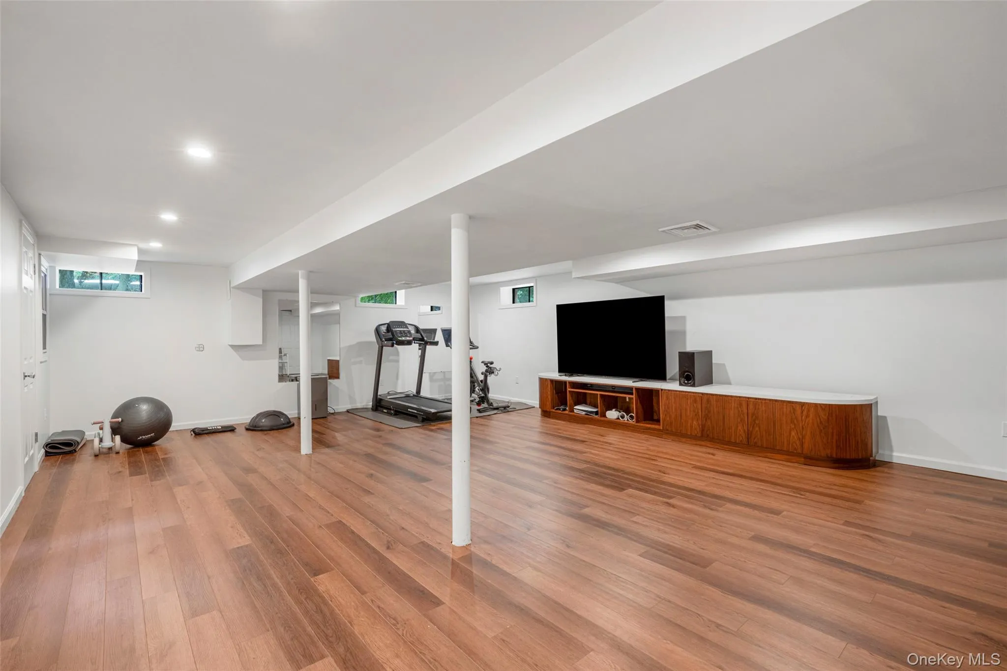 Large lower level with area for gym, recreation and relaxation. Large lower level with area for gym, recreation and relaxation.