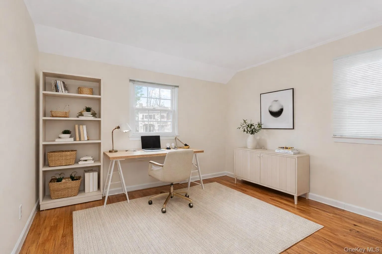 Virtually staged bedroom/office Virtually staged bedroom/office