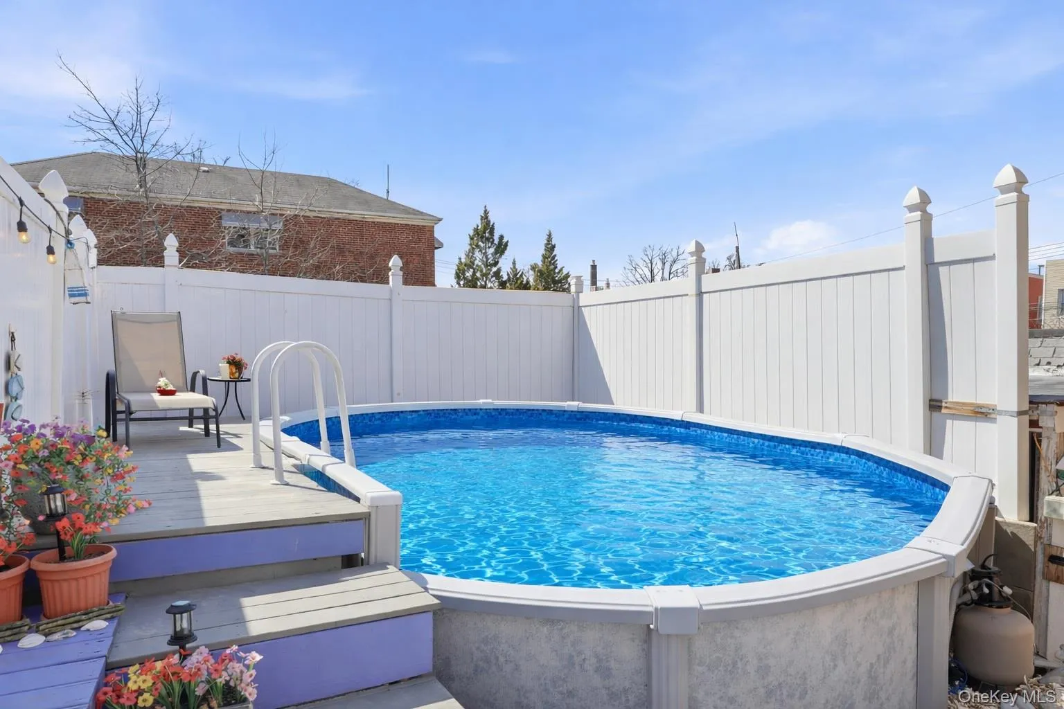 deck off Kitchen with above ground pool deck off Kitchen with above ground pool