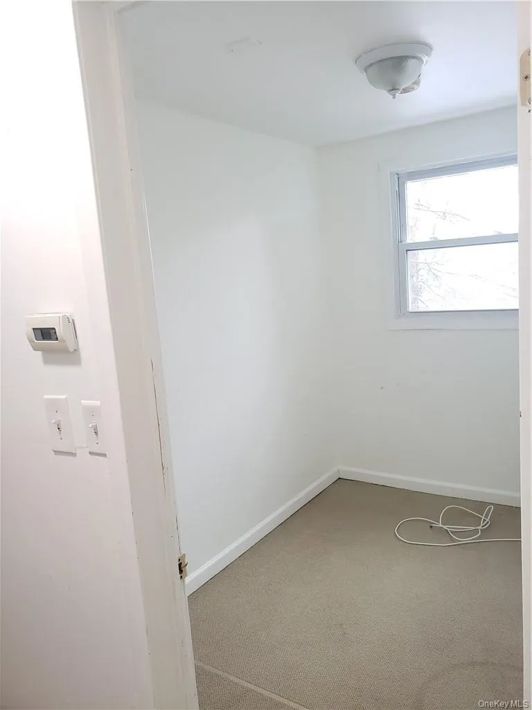 Spare room featuring light carpet and baseboards Spare room featuring light carpet and baseboards