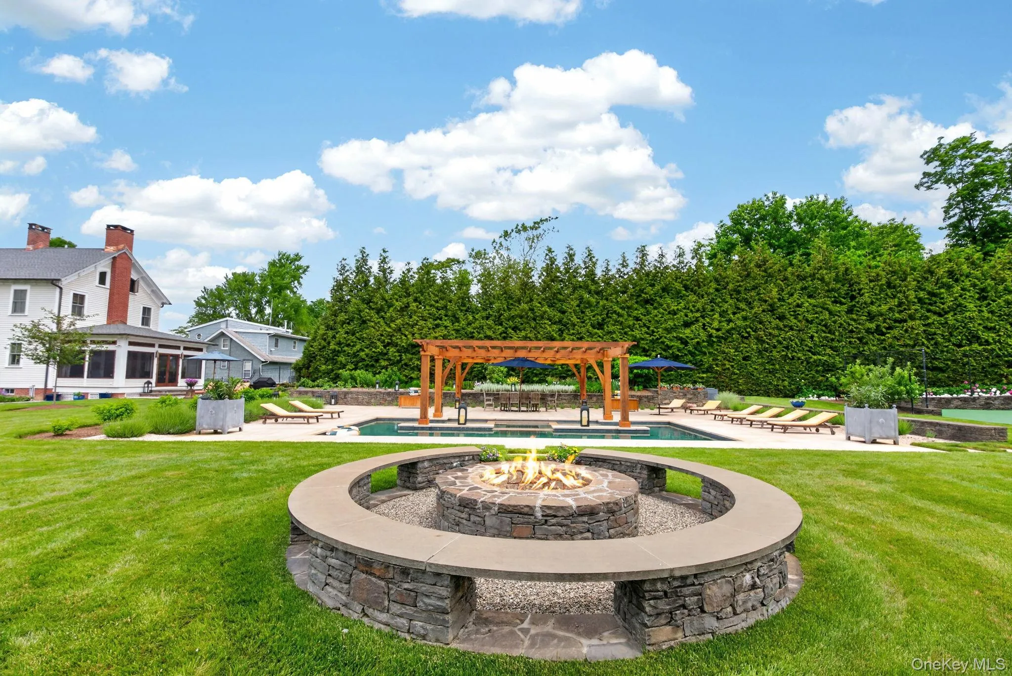 Fire ring and seating Fire ring and seating