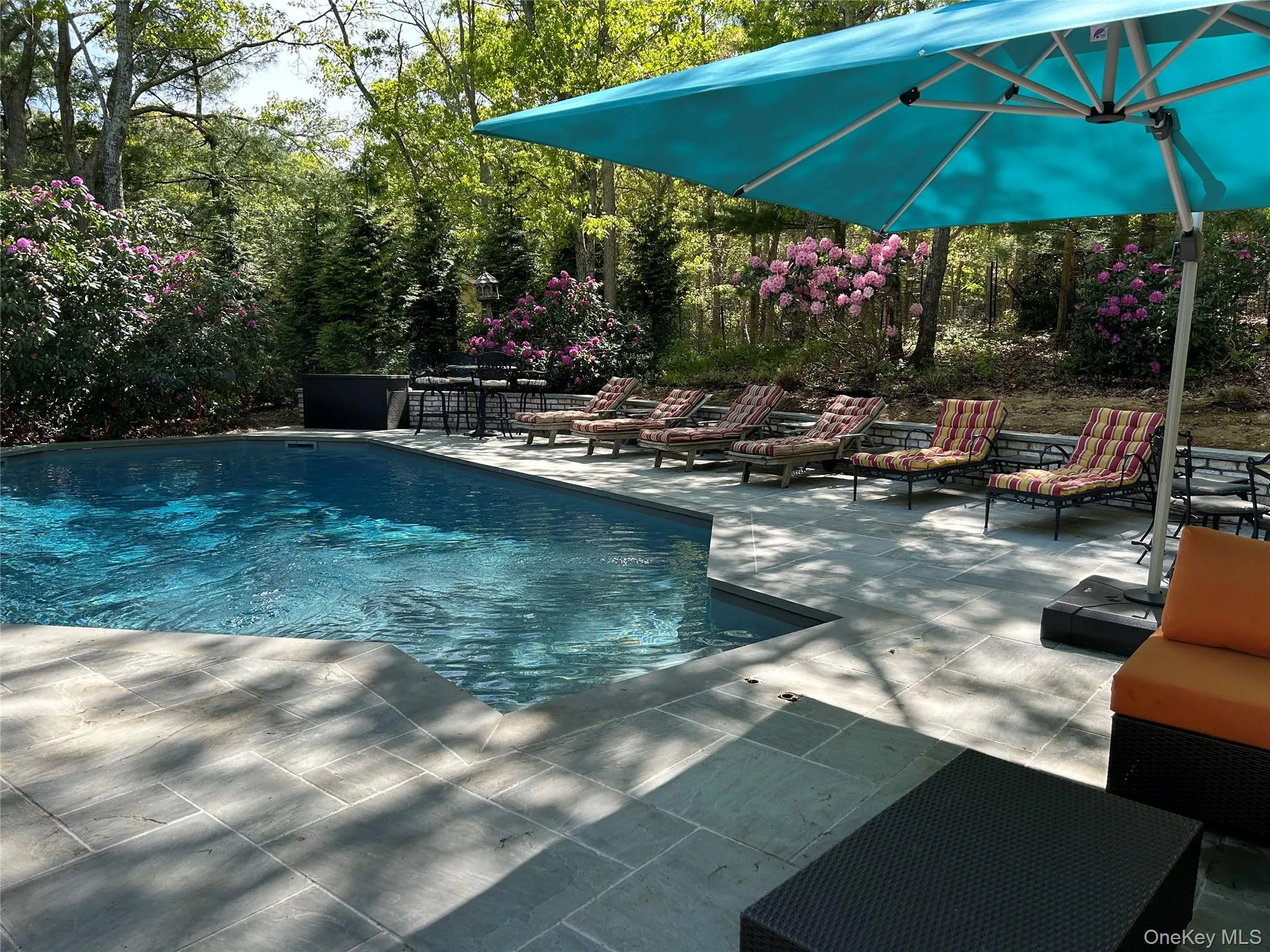 in ground Swimming pool with a patio in ground Swimming pool with a patio