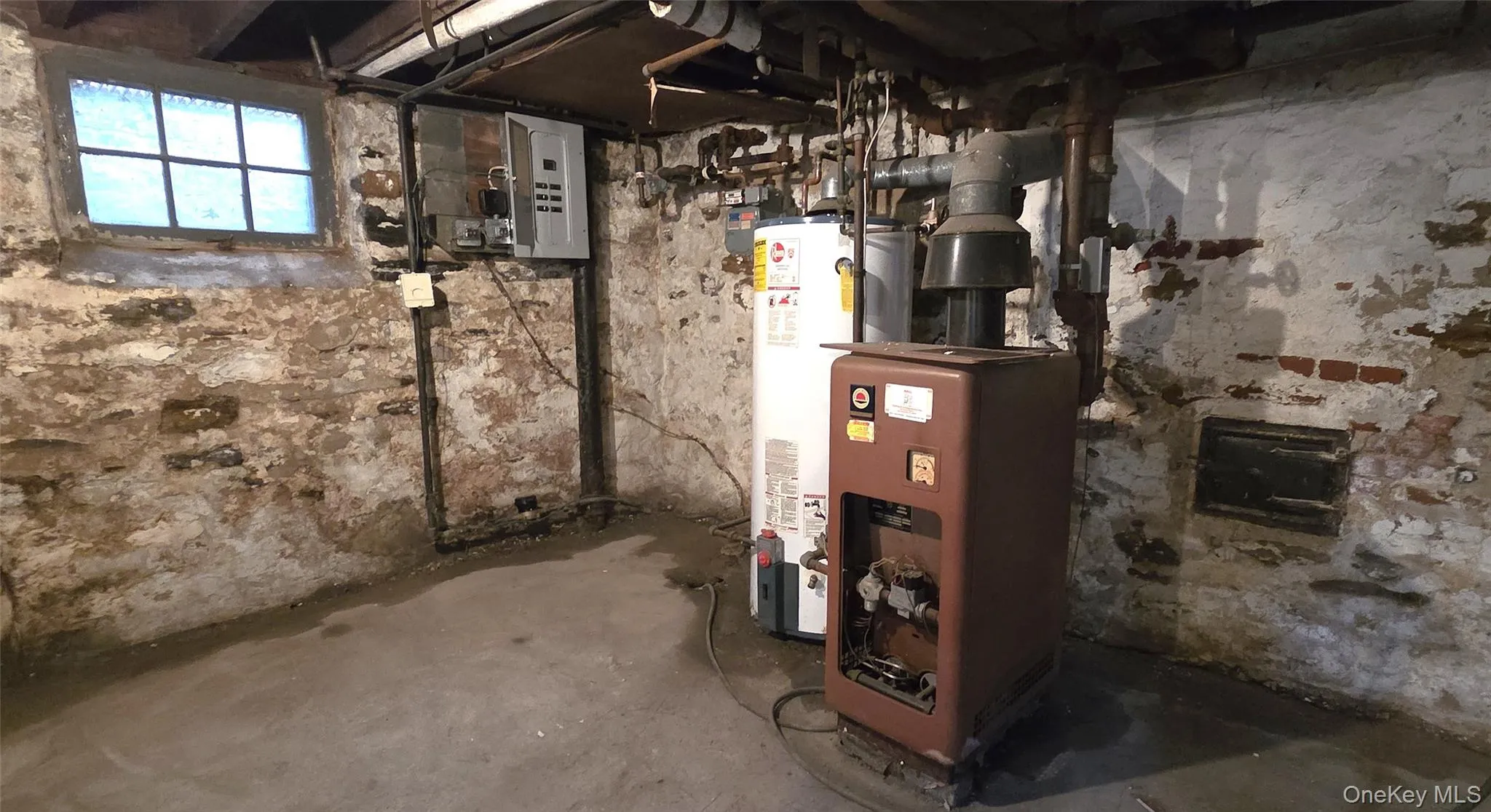 Gas boiler, hot water heater and electrical panel Gas boiler, hot water heater and electrical panel