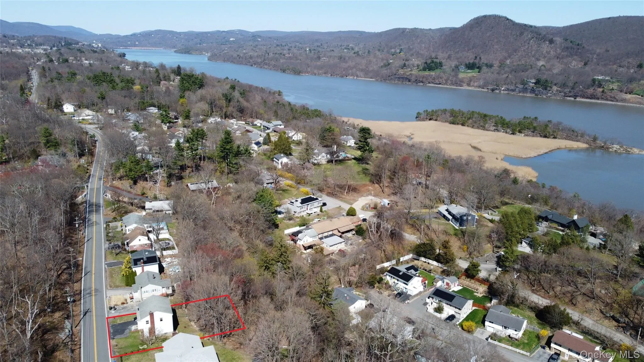 Aerial view of home looking northeast towards Hudson River and West Point. Aerial view of home looking northeast towards Hudson River and West Point.