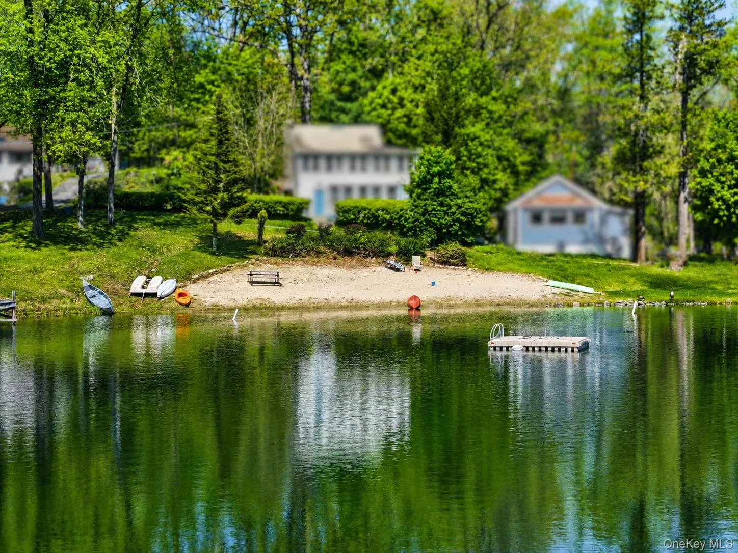 Community beach area and lake view Community beach area and lake view