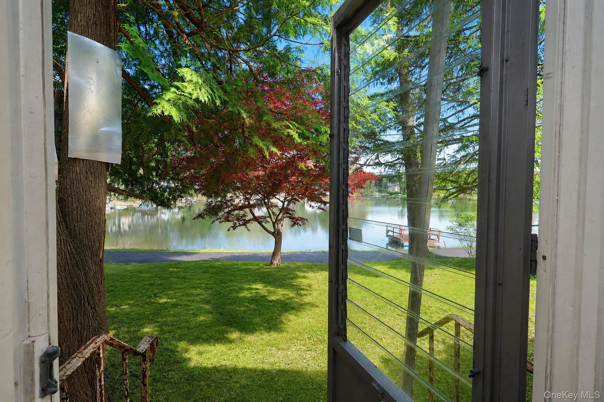 View of the lake from porch door View of the lake from porch door