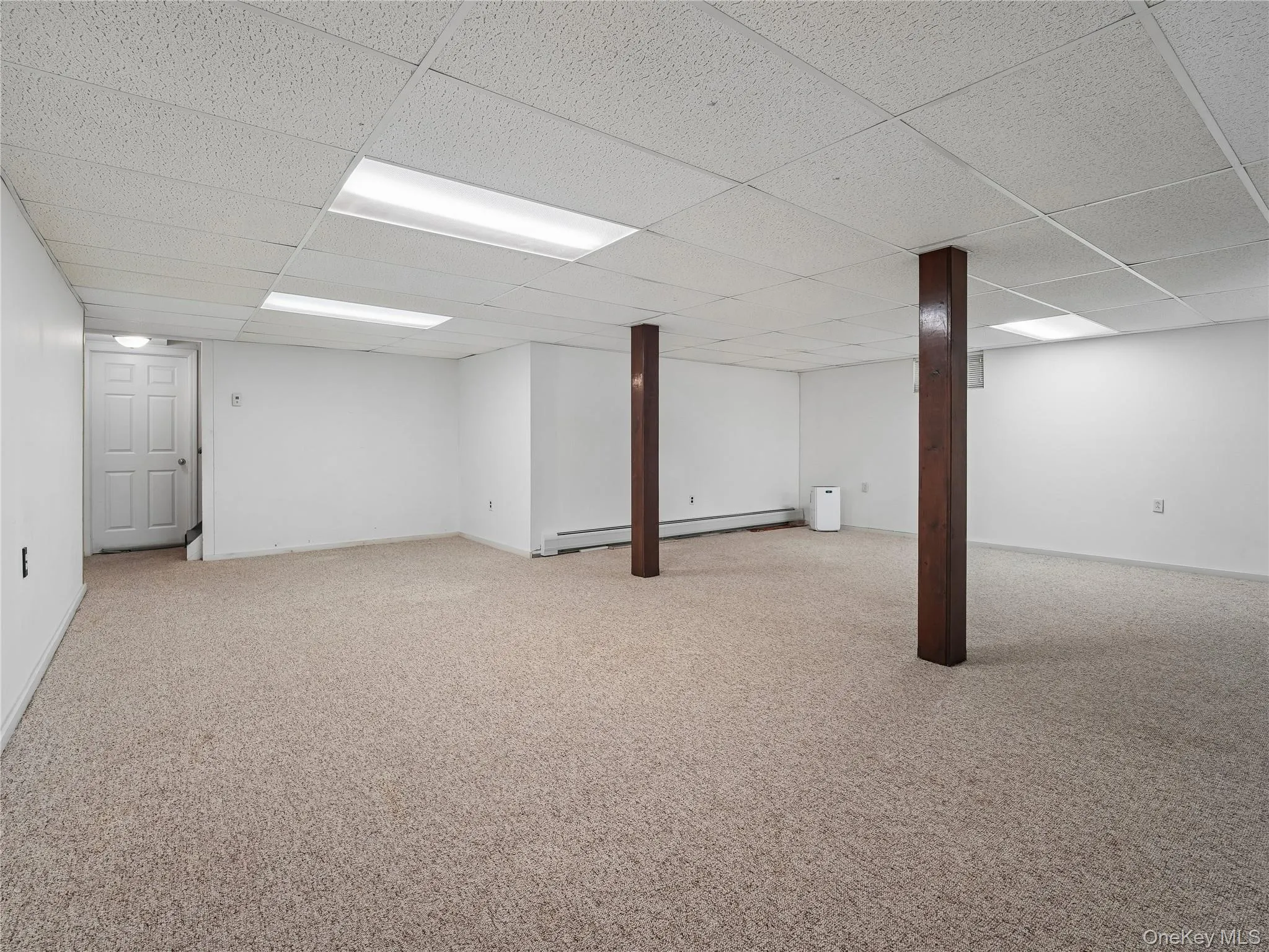 Spacious carpeted room for entertainment or family room. Spacious carpeted room for entertainment or family room.