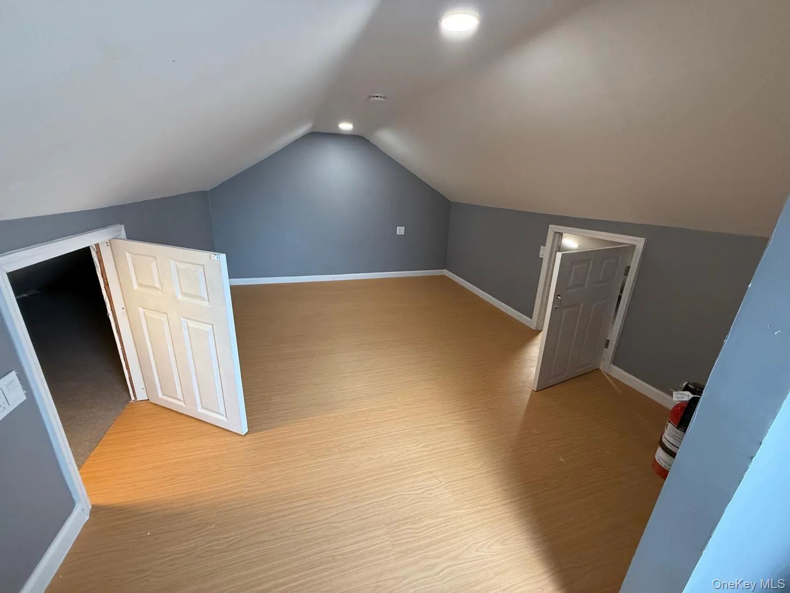 Bonus room featuring light wood-style floors and recessed lighting Bonus room featuring light wood-style floors and recessed lighting