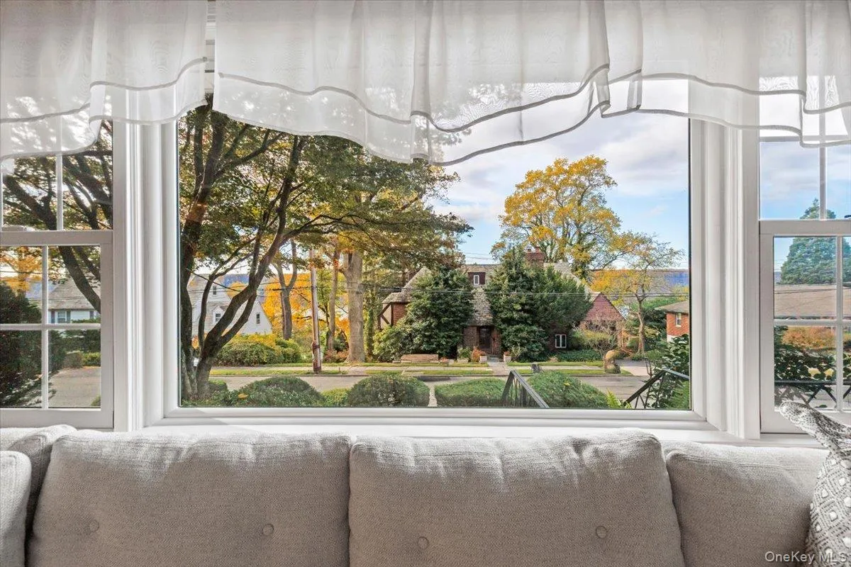 A bay window with a beautiful view year round. A bay window with a beautiful view year round.