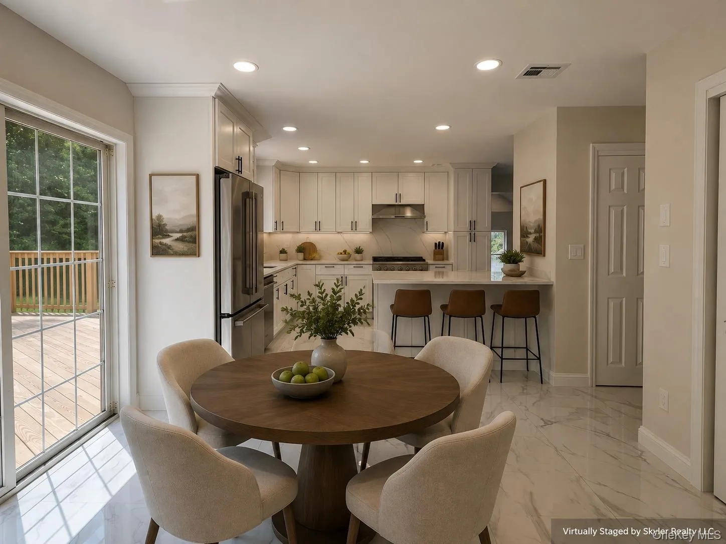 Virtually staged Breakfast nook. Note Undercabinet lighting not included in property. NOTE: Virtual Staging is for illustrative purposes only. Furniture decor and accessories are digitally added and are not included with the property. Virtually staged Breakfast nook. Note Undercabinet lighting not included in property. NOTE: Virtual Staging is for illustrative purposes only. Furniture decor and accessories are digitally added and are not included with the property.