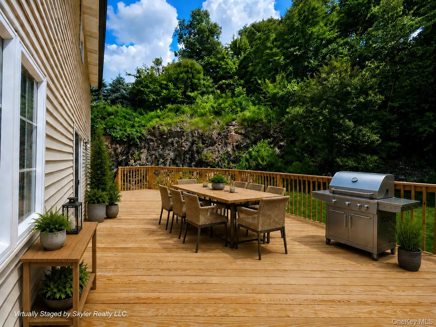 Virtually staged Backyard deck NOTE: Virtual Staging is for illustrative purposes only. Furniture decor and accessories are digitally added and are not included with the property. Virtually staged Backyard deck NOTE: Virtual Staging is for illustrative purposes only. Furniture decor and accessories are digitally added and are not included with the property.