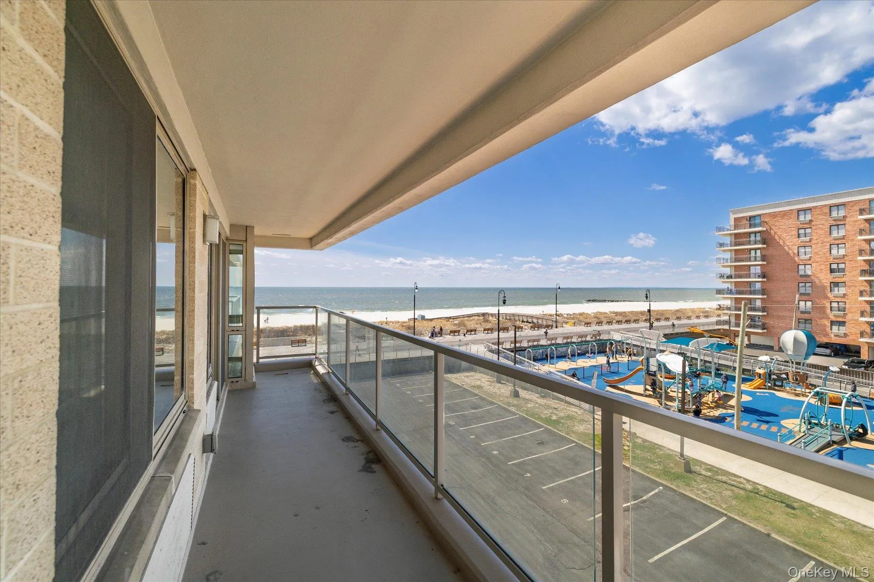Oversized balcony overlooks the ocean Oversized balcony overlooks the ocean