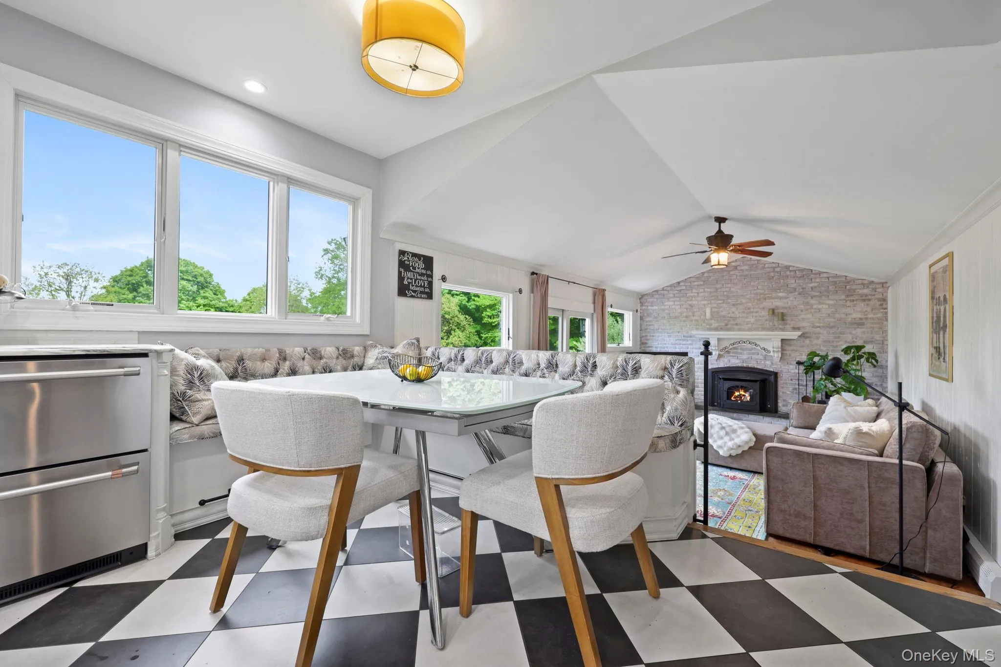 Banquet seating, breakfast area in modern updated kitchen, show 2 drawer additional refrigerator Banquet seating, breakfast area in modern updated kitchen, show 2 drawer additional refrigerator