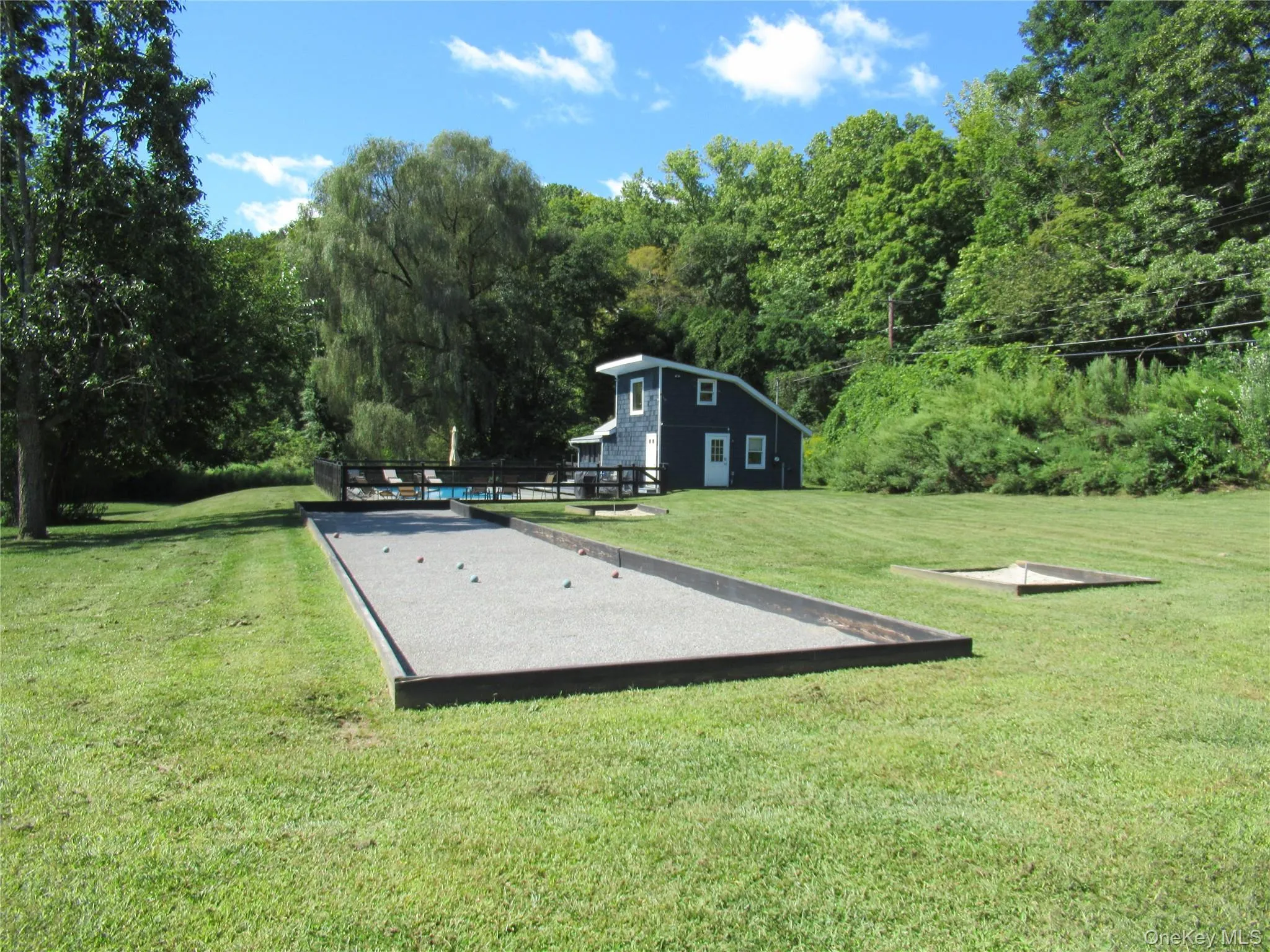 Bocce court and horseshoes Bocce court and horseshoes