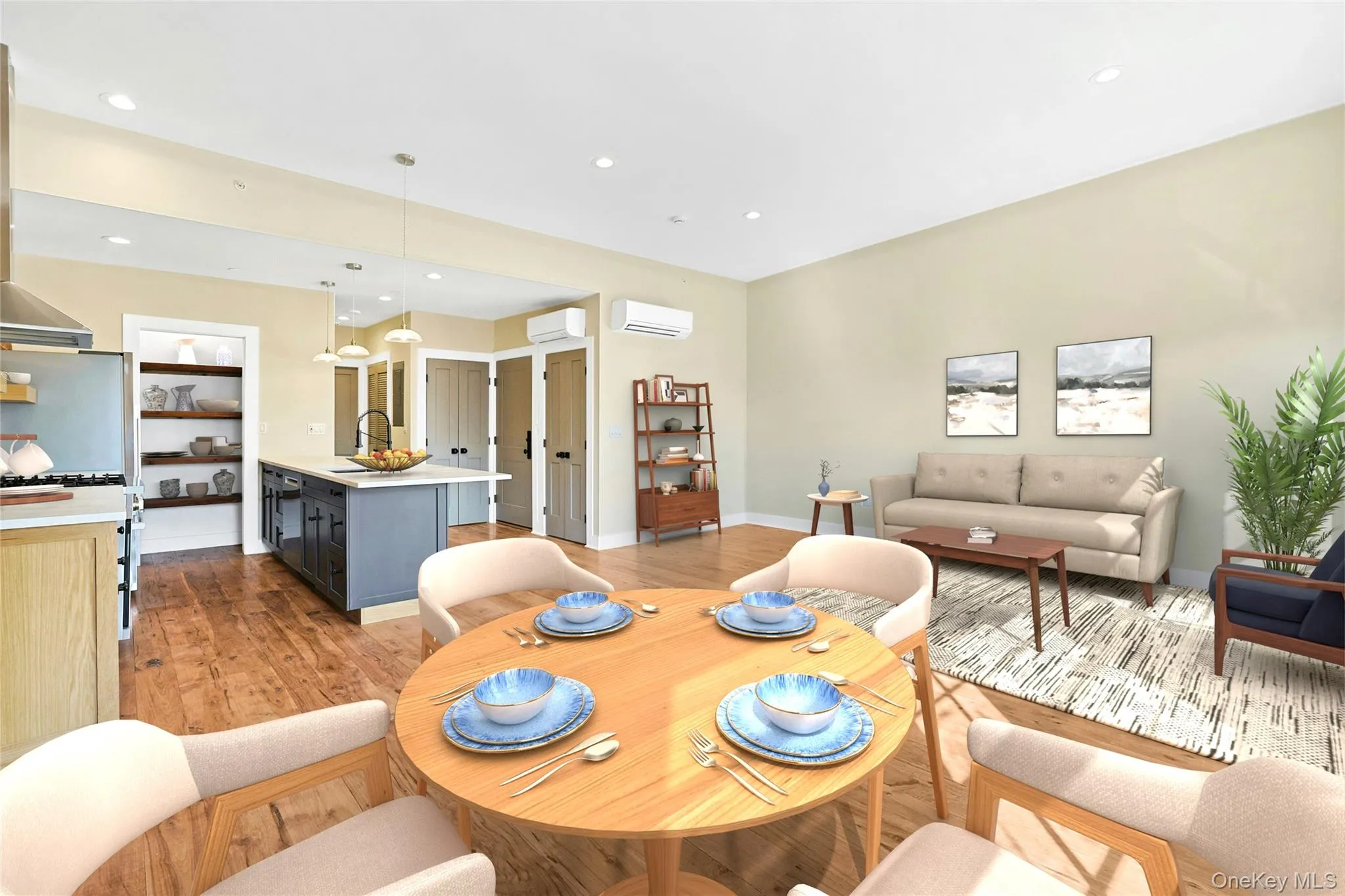 Virtually Staged dining, living and kitchen areas. Virtually Staged dining, living and kitchen areas.
