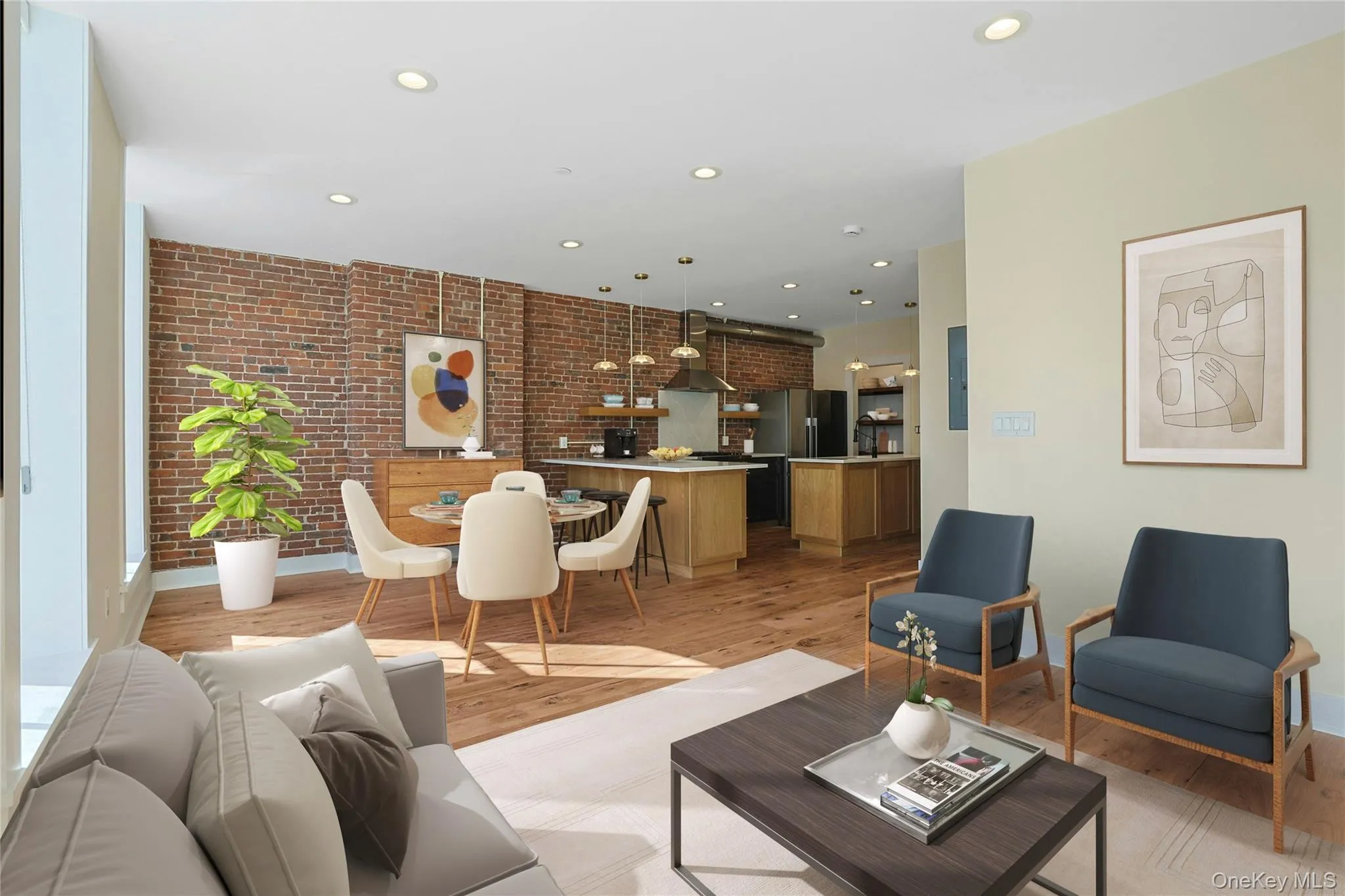 Virtually Staged living, dining and kitchen areas. Virtually Staged living, dining and kitchen areas.