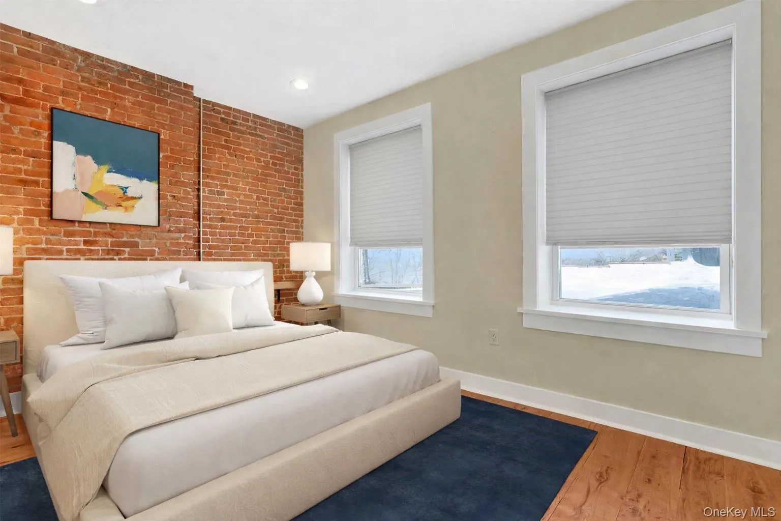 Virtually Staged light-filled bedroom. Virtually Staged light-filled bedroom.