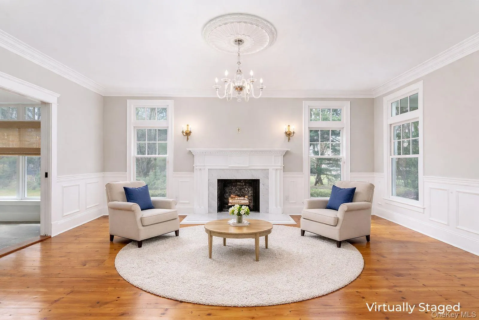 Formal Living Room With Fireplace. Virtually Staged Formal Living Room With Fireplace. Virtually Staged