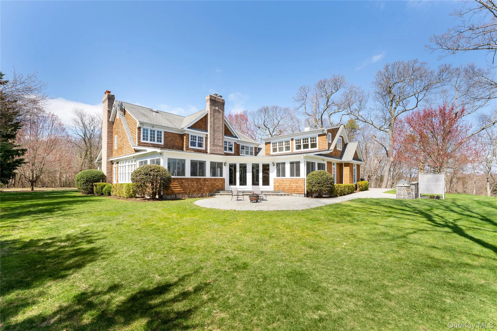 Rolling Lawn From Enclosed Patio With Additional Bluestone Patio, Built-In Barbecue & Outdoor Shower Rolling Lawn From Enclosed Patio With Additional Bluestone Patio, Built-In Barbecue & Outdoor Shower
