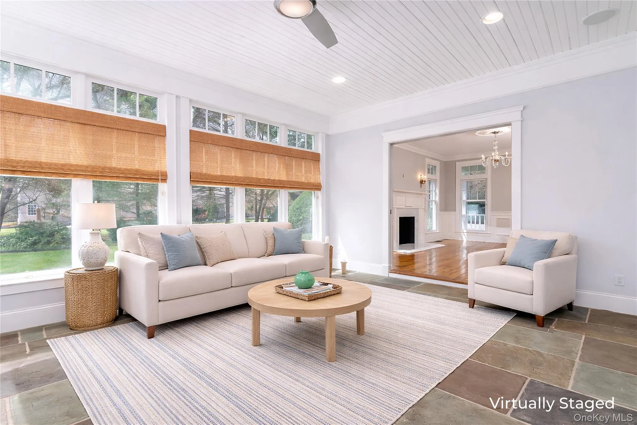 Sunroom With Pocket Doors To Living Room and French Doors To Den Sunroom With Pocket Doors To Living Room and French Doors To Den