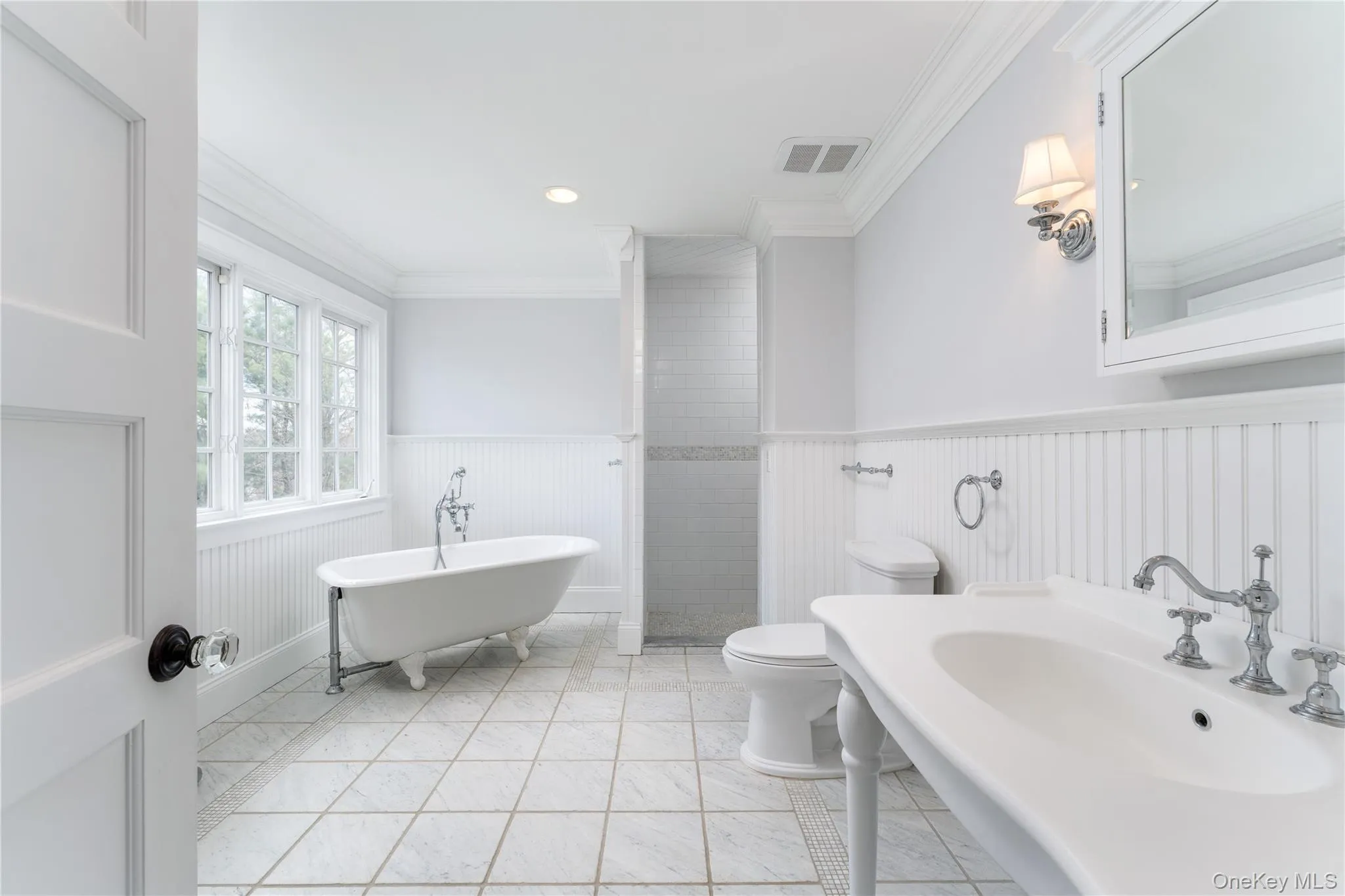 Magnificent Primary Bathroom With Clawfoot Soaking Tub, Walk-In Shower & Radiant Heated Marble Floors! Magnificent Primary Bathroom With Clawfoot Soaking Tub, Walk-In Shower & Radiant Heated Marble Floors!