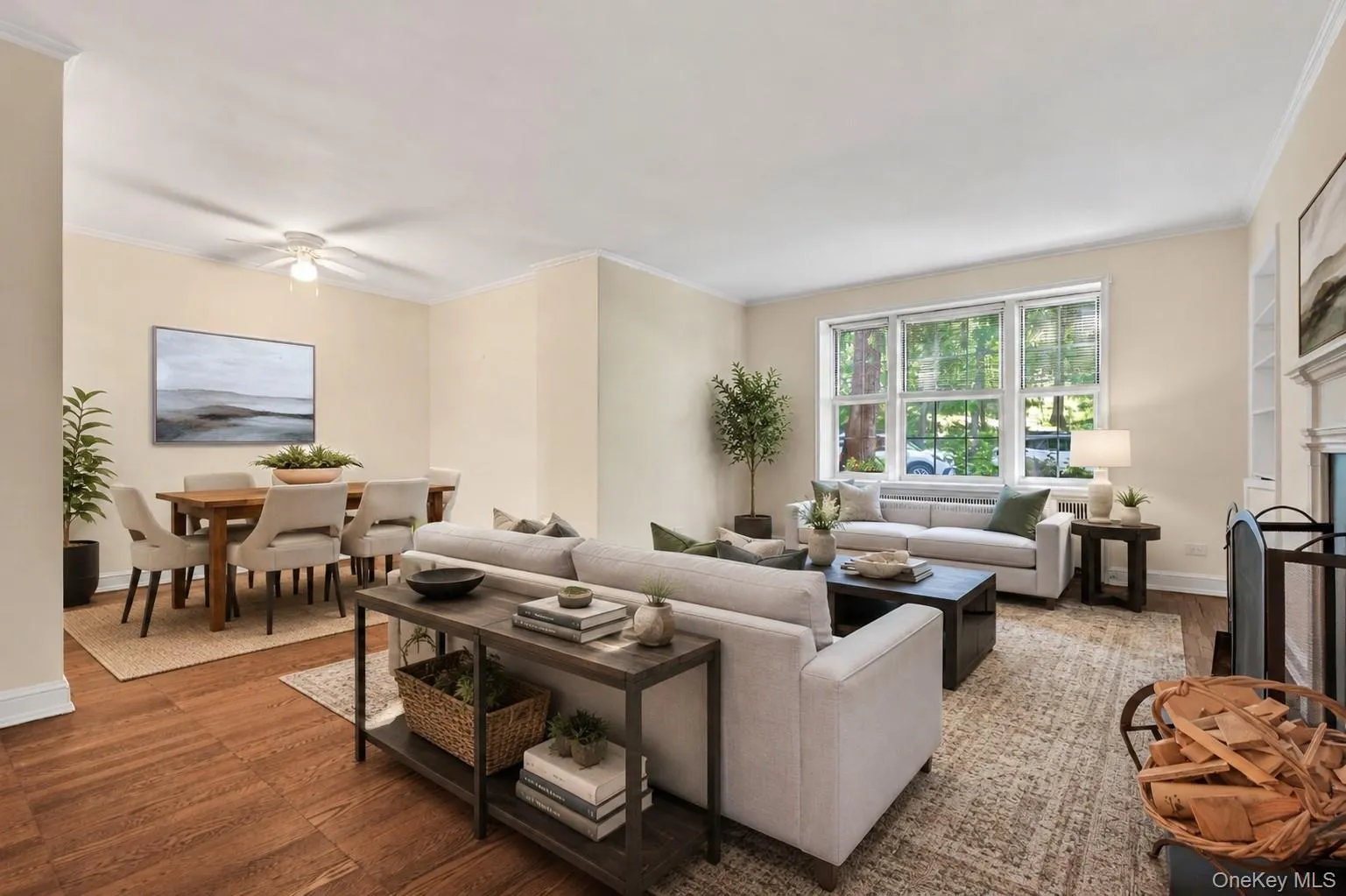 Virtually Staged Living Room and dining alcove Virtually Staged Living Room and dining alcove