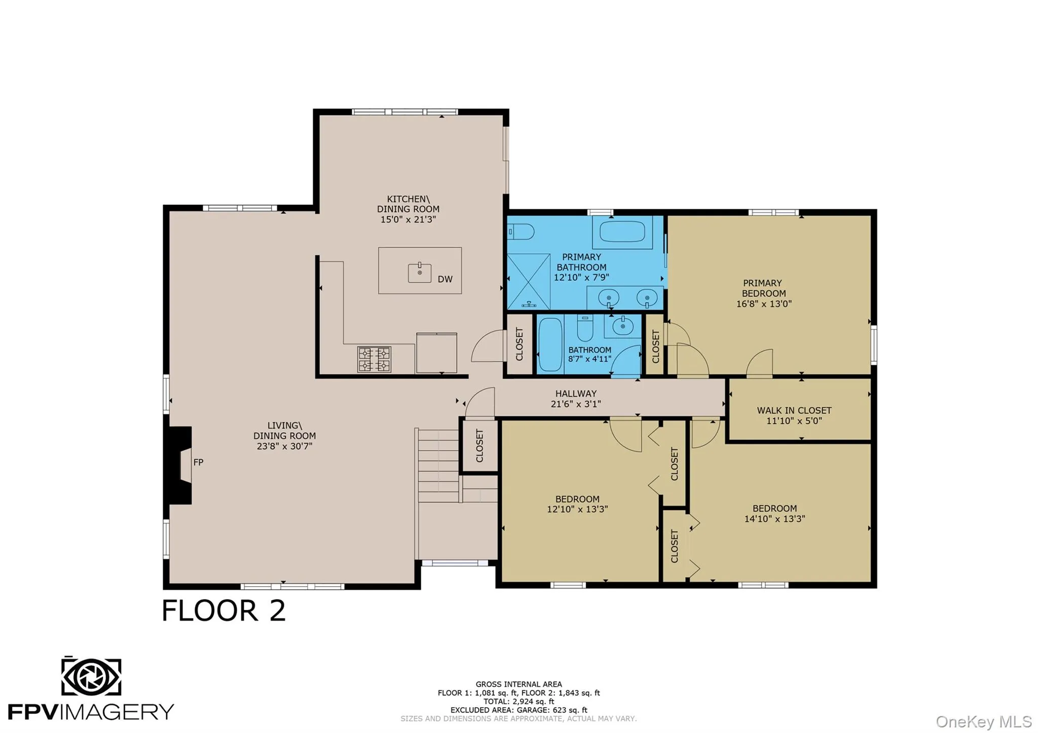 Upper level floor plan Upper level floor plan