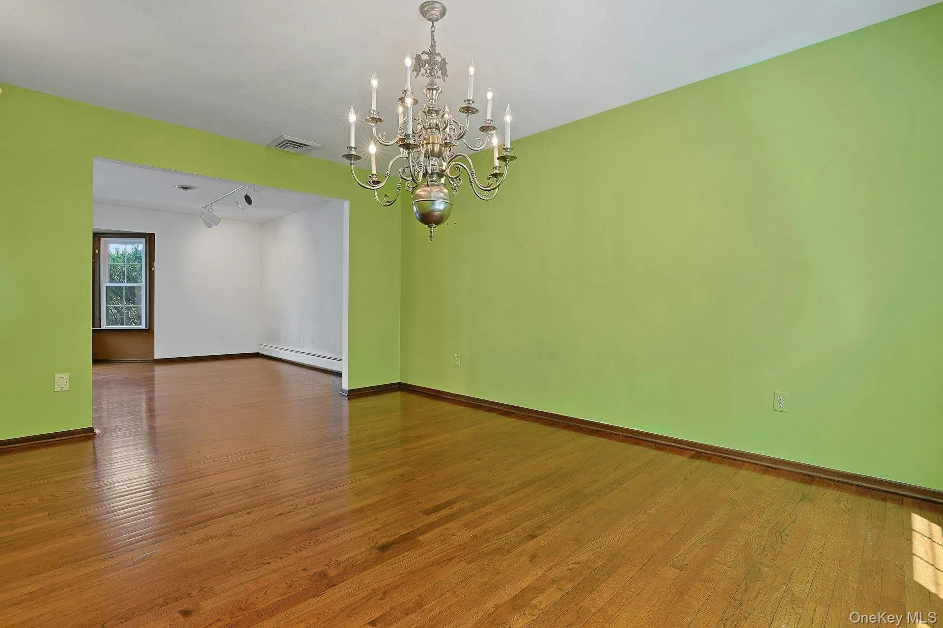 Large dining room looks towards the living room Large dining room looks towards the living room