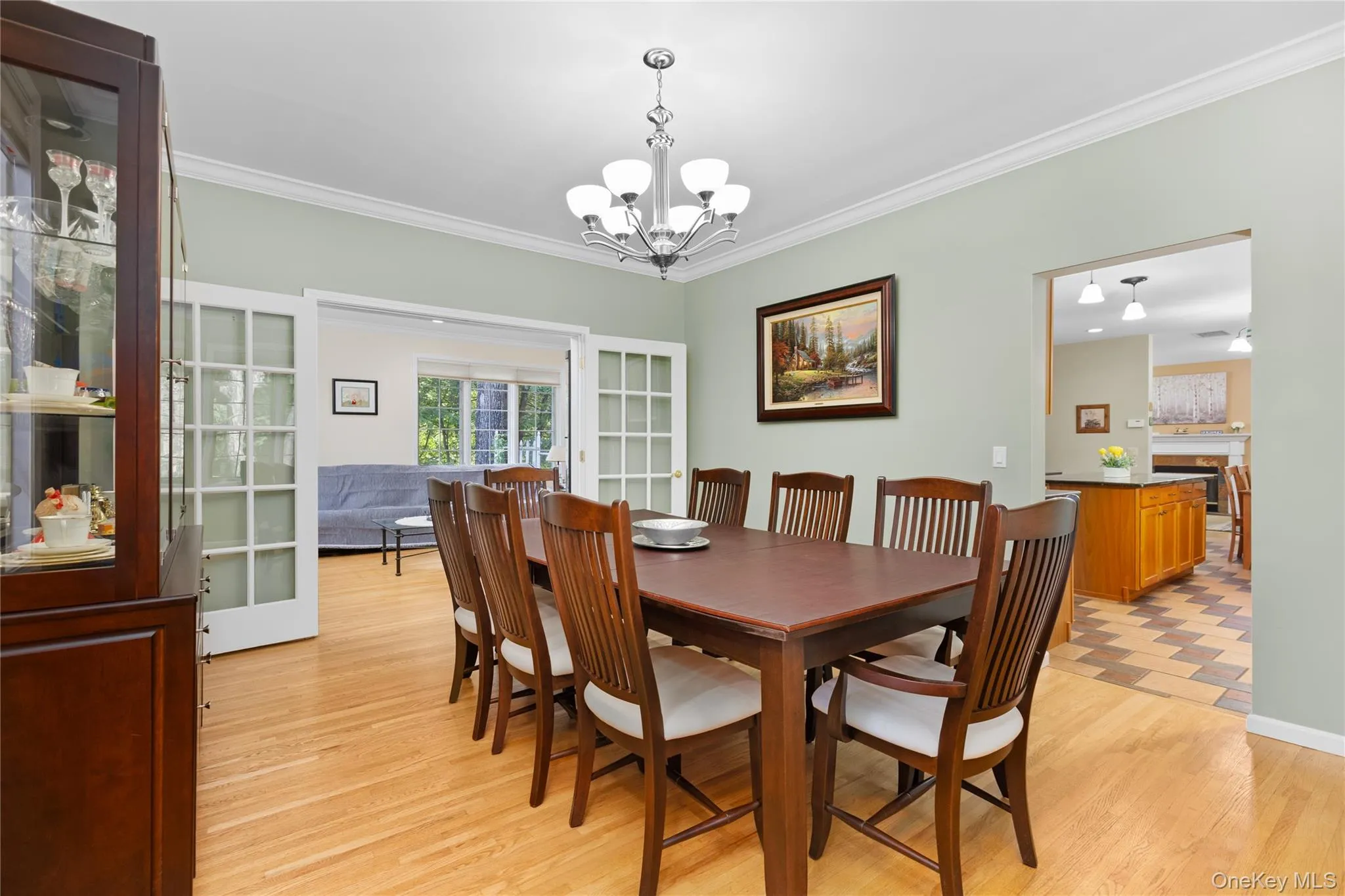 Large dining room with french doors Large dining room with french doors