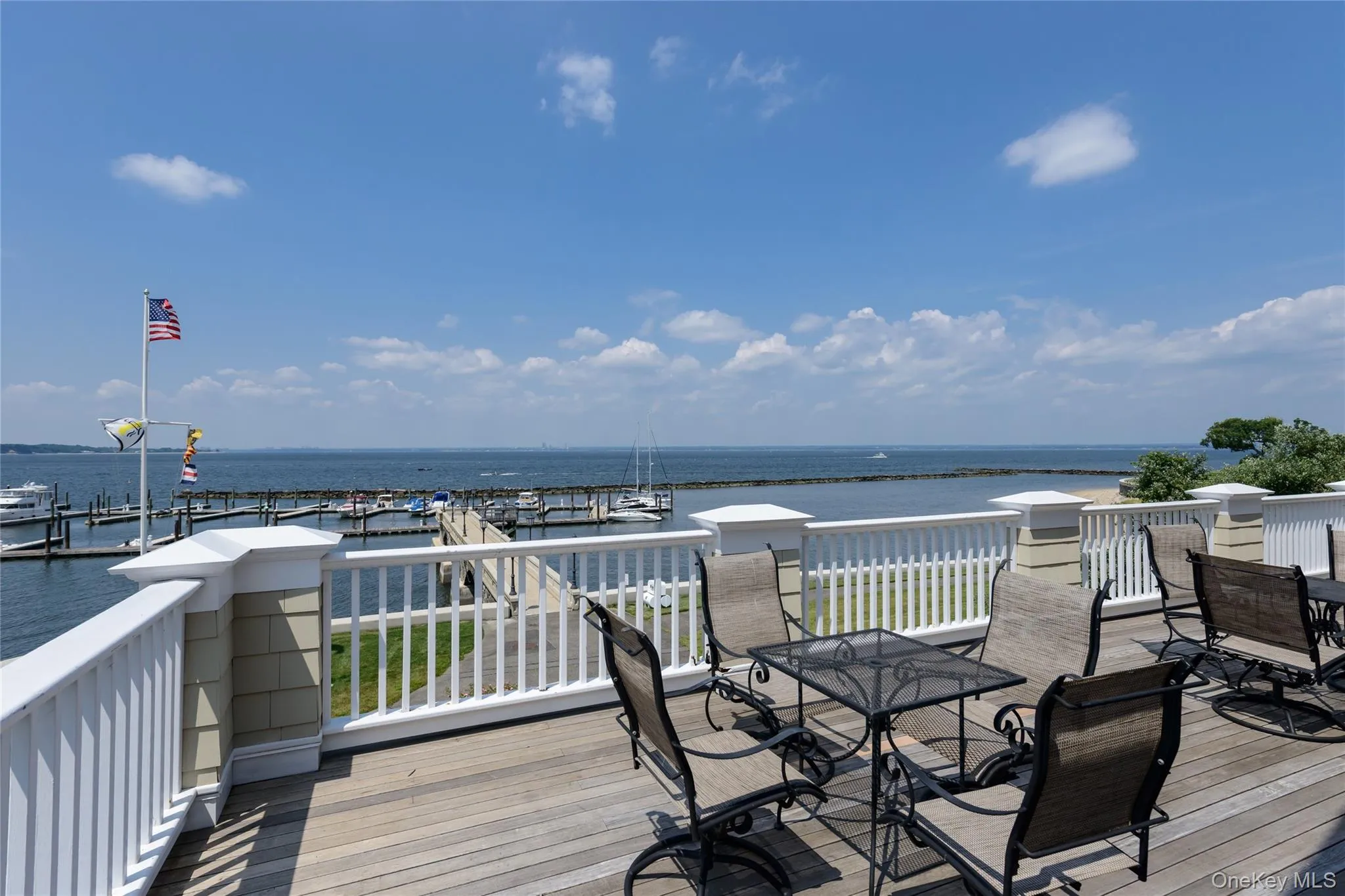 Club house with expansive waterfront deck Club house with expansive waterfront deck