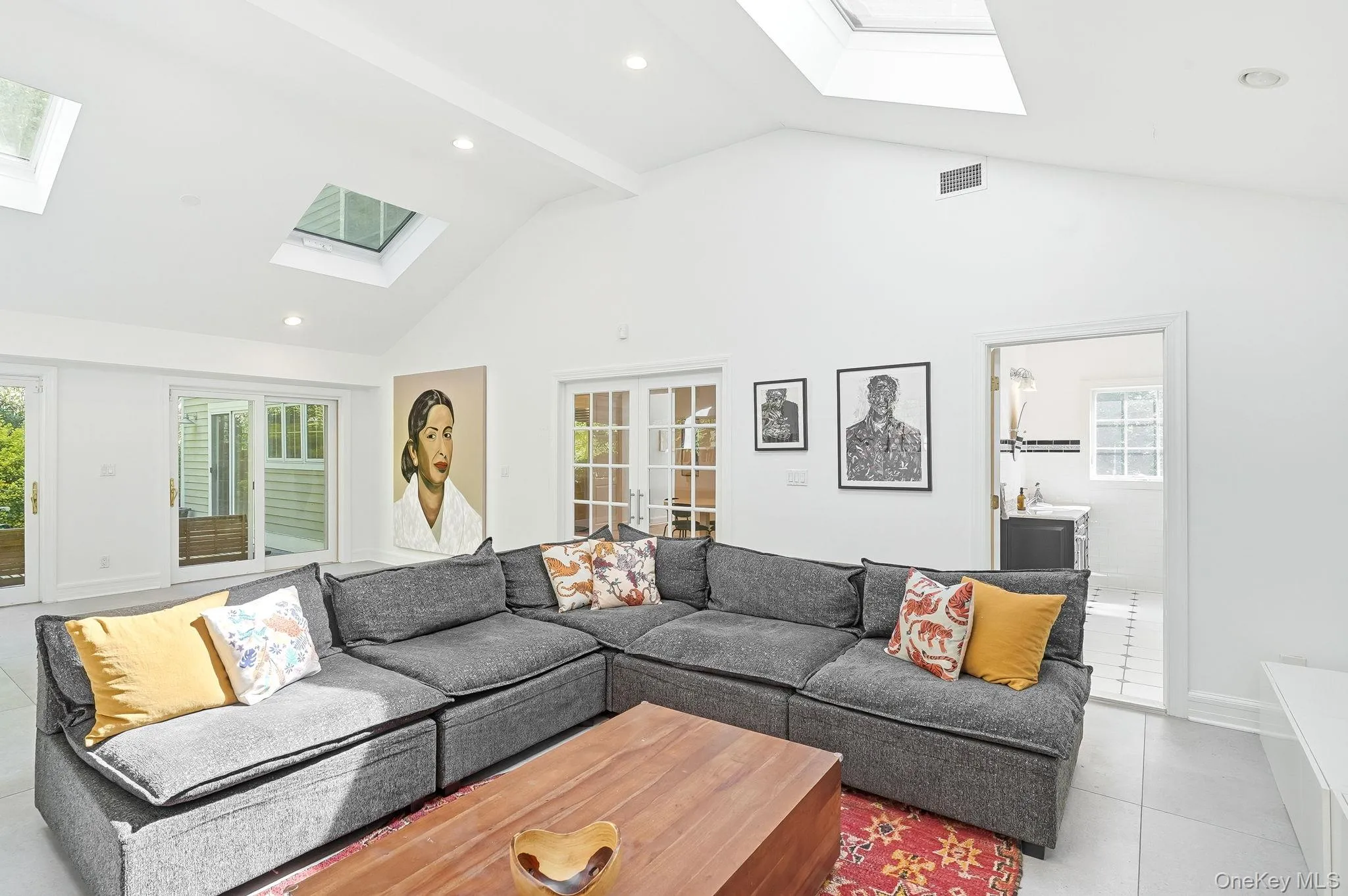 Vaulted ceilings with multiple skylights Vaulted ceilings with multiple skylights