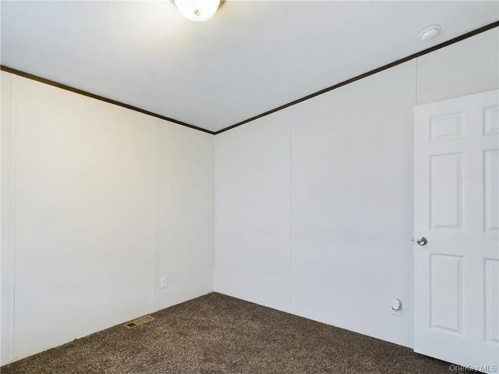 Spare room featuring ornamental molding and carpet Spare room featuring ornamental molding and carpet