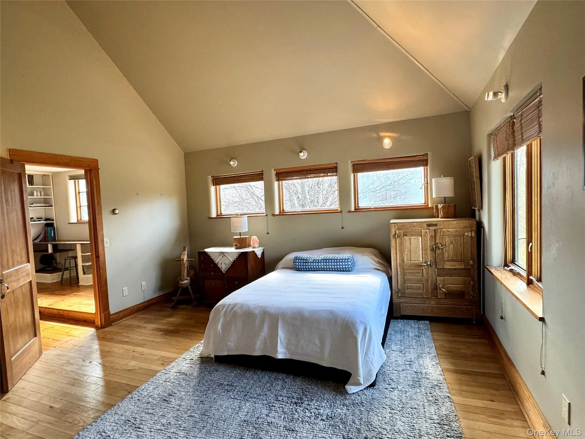 2nd Bedroom with High Vaulted Ceiling & Wood Floors 2nd Bedroom with High Vaulted Ceiling & Wood Floors