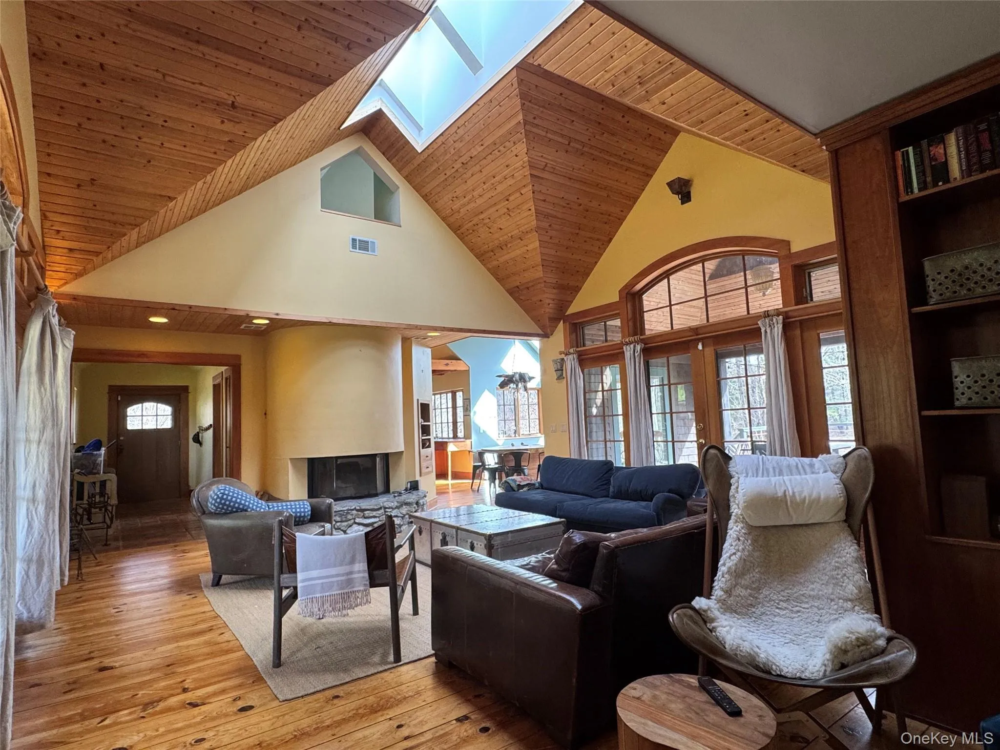 Vaulted Wood Ceilings with Large Glass Sky Light Vaulted Wood Ceilings with Large Glass Sky Light