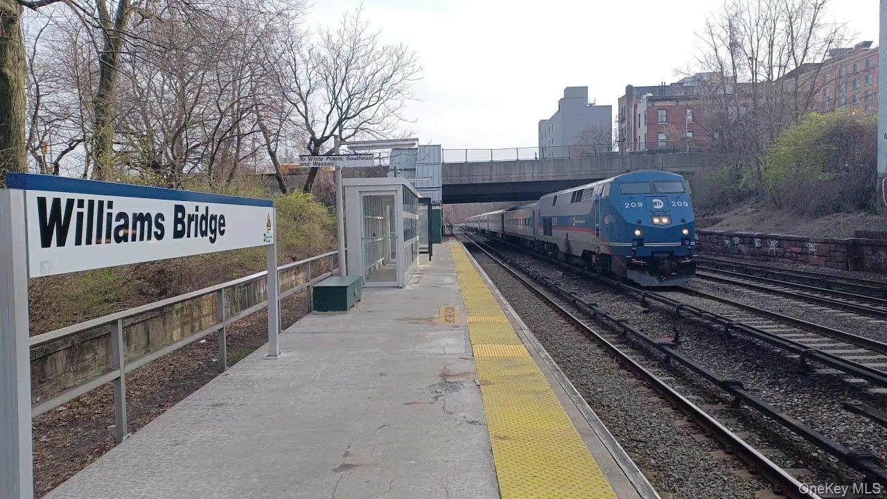 Walk or ride the half-mile to the Williams Bridge MetroNorth station on Gun Hill Road. Walk or ride the half-mile to the Williams Bridge MetroNorth station on Gun Hill Road.