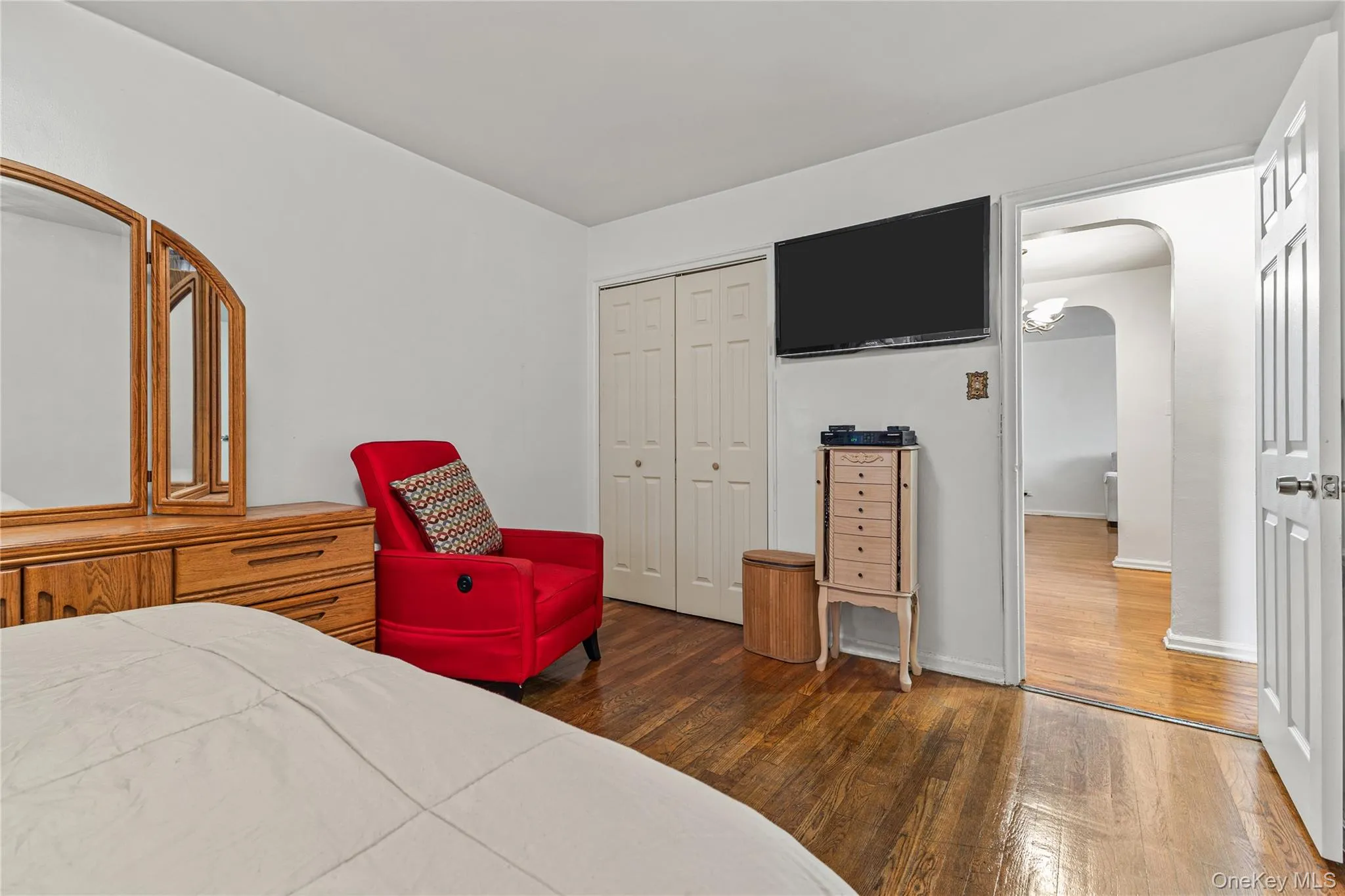 an extra deep closet behind bi-fold doors for easy access. an extra deep closet behind bi-fold doors for easy access.