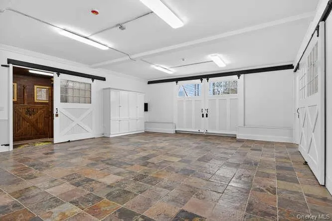 Over sized two car garage with automatic doors Over sized two car garage with automatic doors