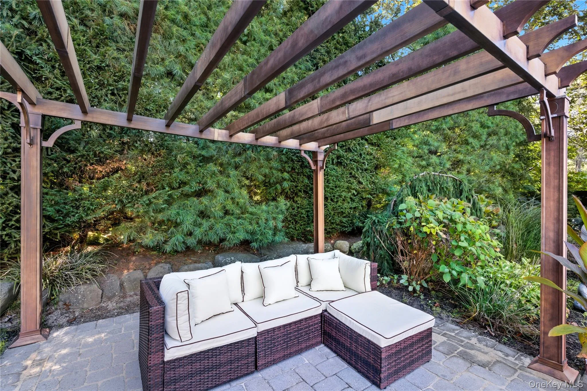 View of patio with a pergola and an outdoor living space View of patio with a pergola and an outdoor living space
