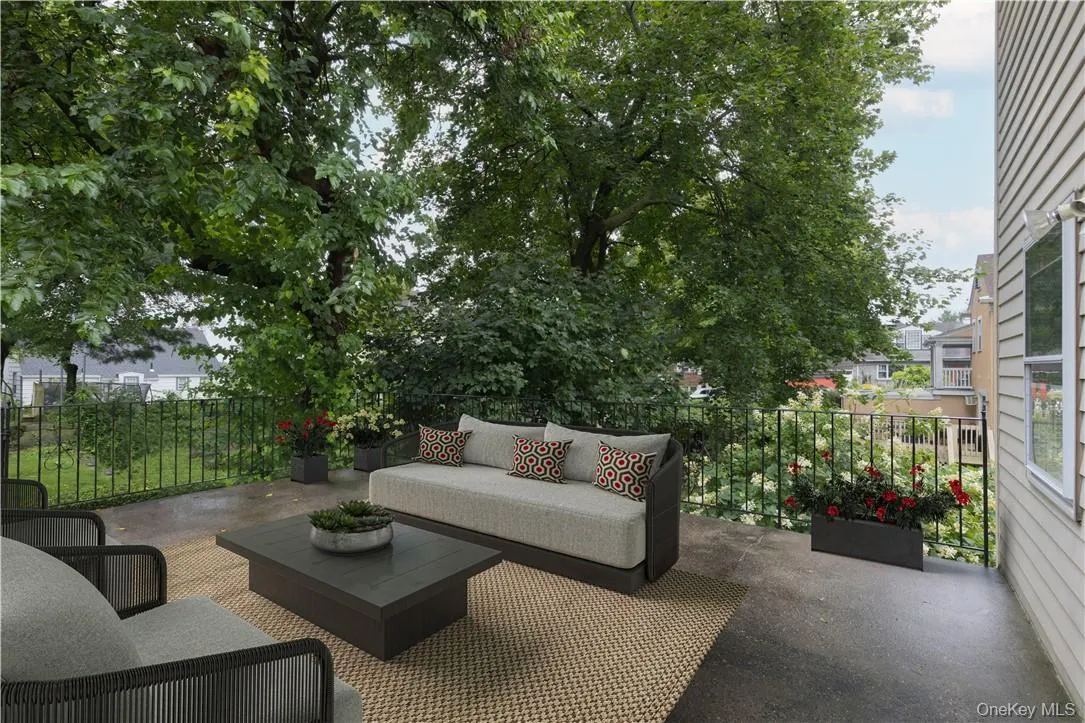 Patio off kitchen with digital staging. Patio off kitchen with digital staging.