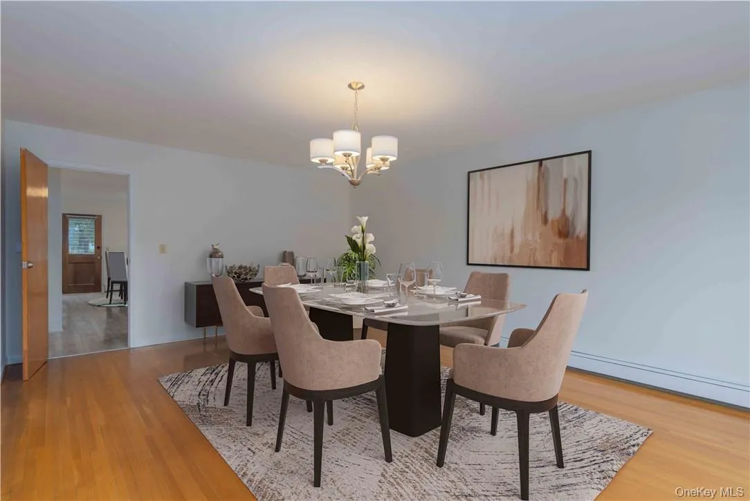 Dining room with digital staging. Dining room with digital staging.