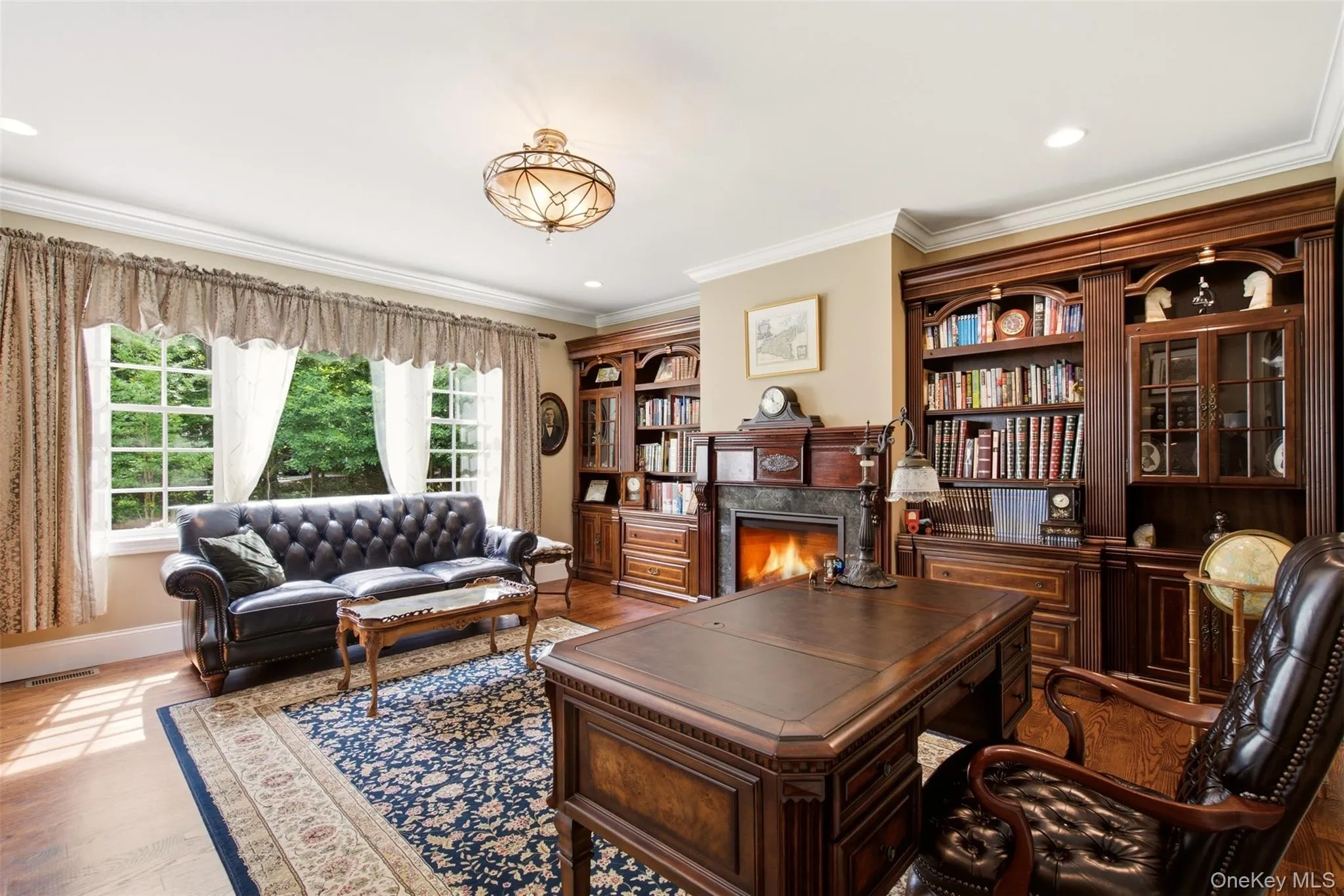 Library with fireplace Library with fireplace