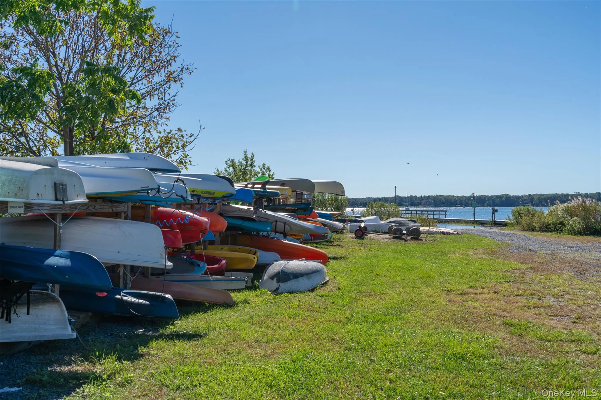 Dock at Lloyd Harbor has kayak and dinghy storage Dock at Lloyd Harbor has kayak and dinghy storage