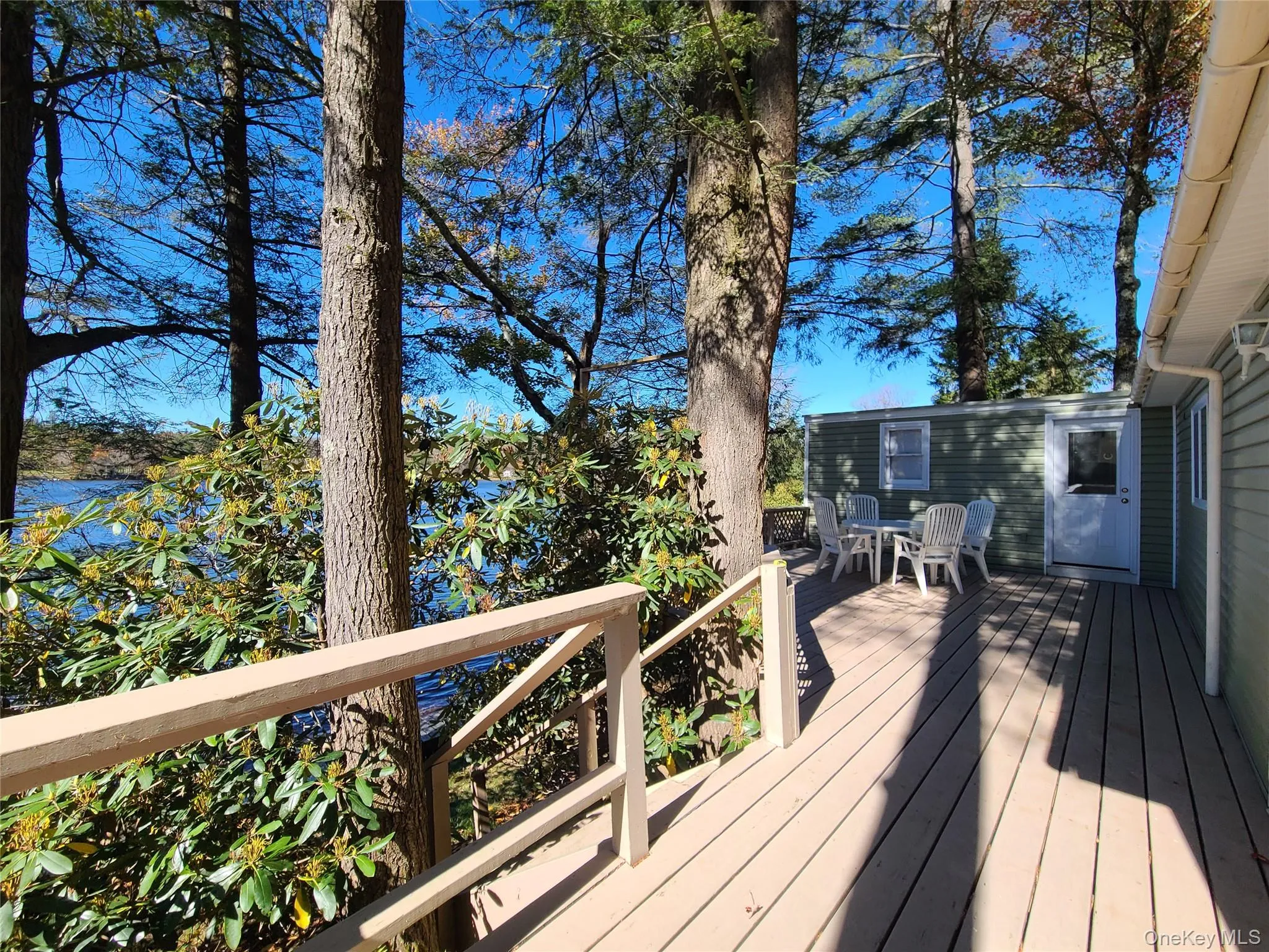 Deck with outdoor dining area Deck with outdoor dining area