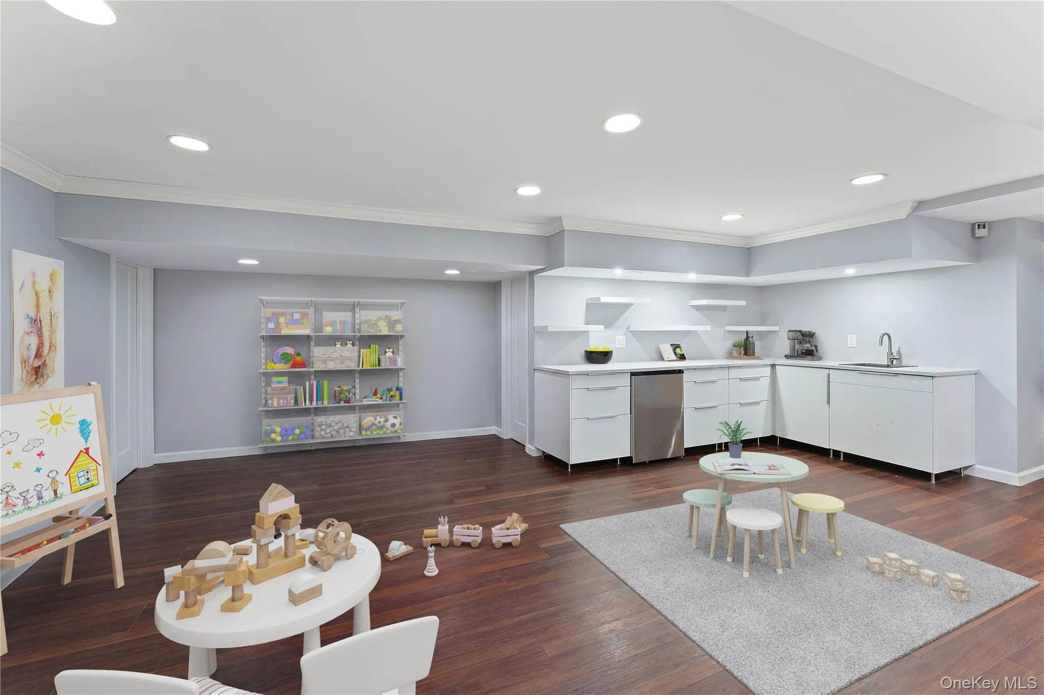 Virtually staged playroom Virtually staged playroom