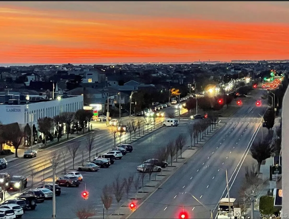 View of parking at dusk View of parking at dusk