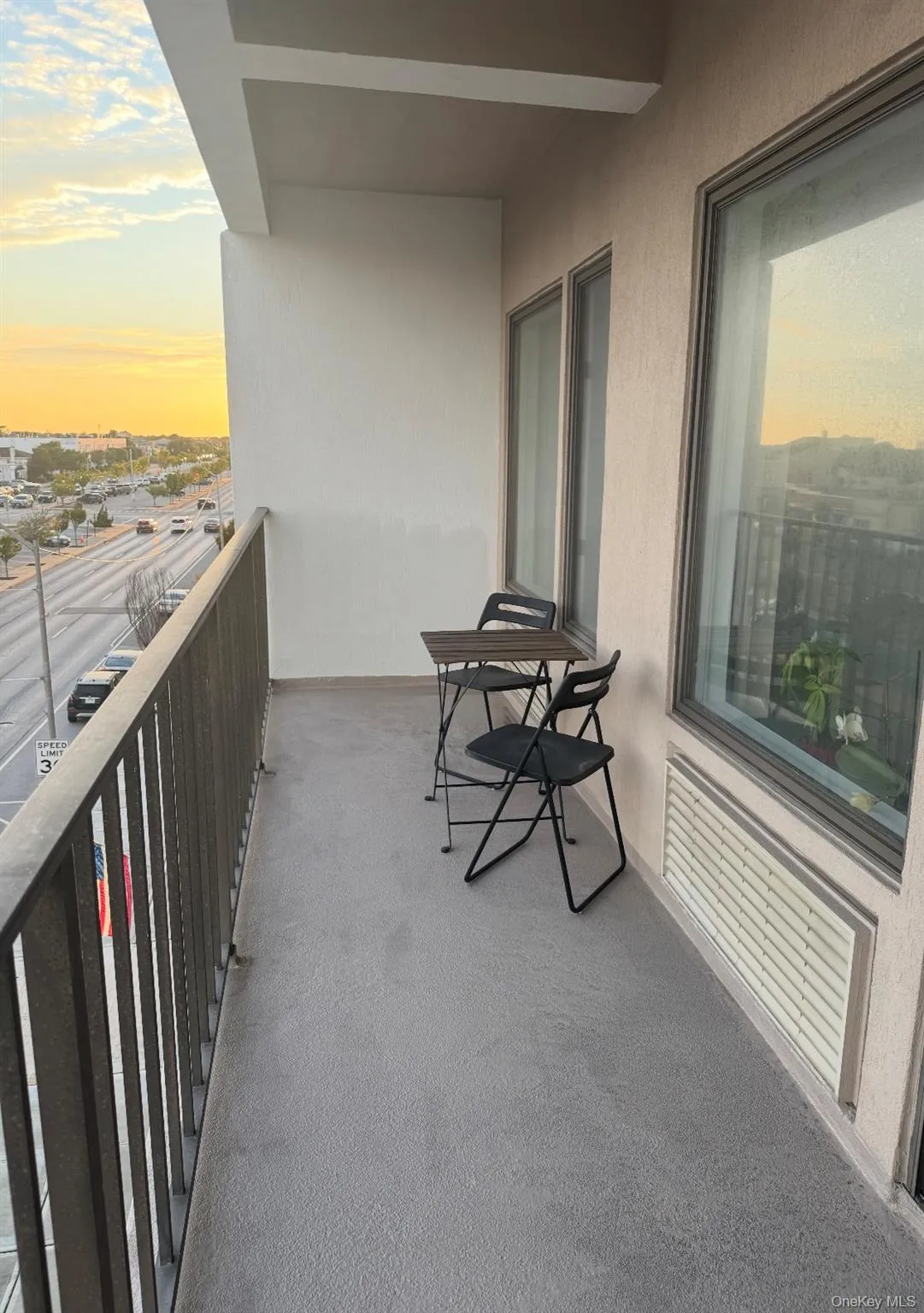 View of balcony at dusk View of balcony at dusk