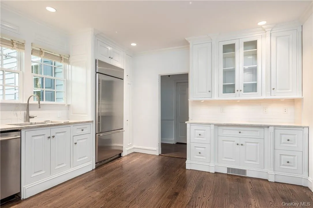Plenty of storage in the kitchen with room for a table and chairs. Plenty of storage in the kitchen with room for a table and chairs.